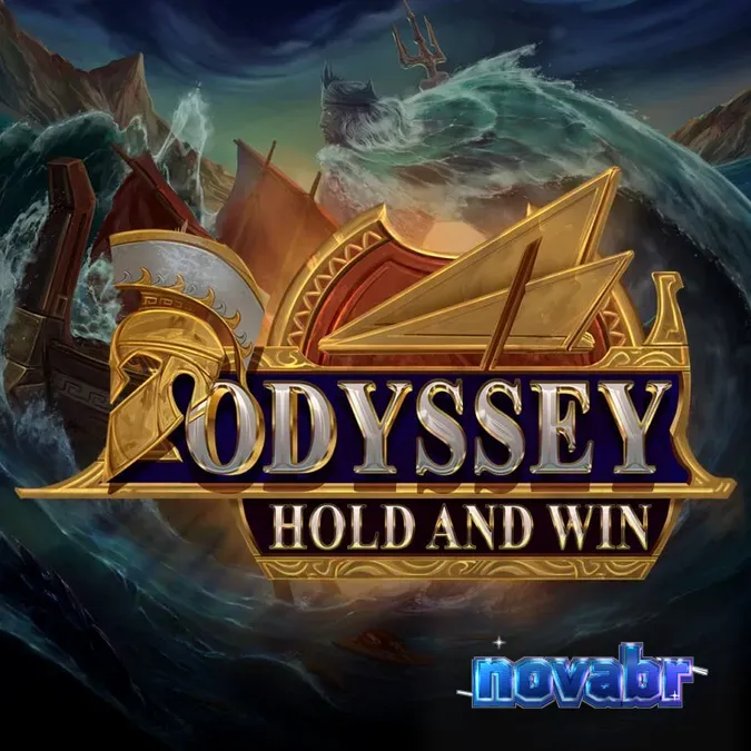 Interface de jogo do slot Odyssey Hold and Win com temática de mitologia grega